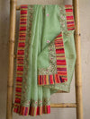 Tye & Drape Kota Cotton Kachi Gotta Green Saree