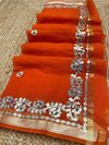 Gilded Grace Kota Cotton Gota Patti Orange Saree