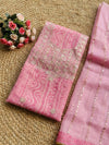 Glimmering Charm Pink Kota Dori Suit (Top+Bottom+Dupatta)