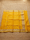 Pankhudi Kota Cotton Gota Patti Bright Yellow Saree