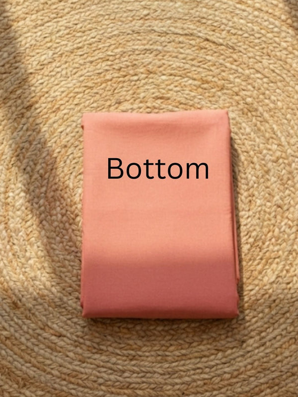 Glimmering Peach Color Kota Dori Suit (Top+Bottom+Dupatta)