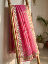 Pankhudi Kota Cotton Gota Patti Hot Pink Saree