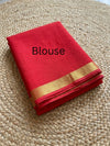 Noor Bandhej Pure Kota Silk Saree Red Orange