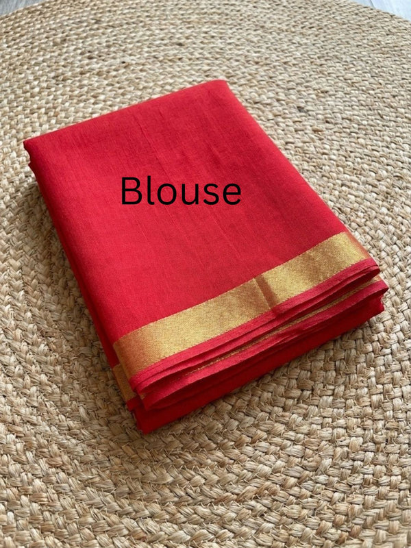 Noor Bandhej Pure Kota Silk Saree Red Orange