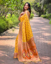 Indiehaat | Muniya Paithani Silk Zari Weaving Yellow Saree