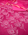 Indiehaat|Kota Doria Embroidered Pink Suits(Top+Bottom+Dupatta)
