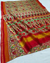 Indiehaat | Patola Chanderi Silk Saree Red | Timeless Elegance