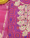 Indiehaat|Kota Doria Gota Patti Pink Suit(Top+Bottom+Dupatta)