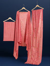 Embroidered Serene Khadi Cotton Peach Suit Piece