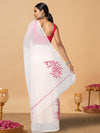 Quill Gray Pure Kota Doria Saree Embroidered