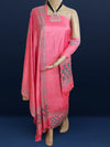 Katan Silk Rosy Blockprint Pink Suit