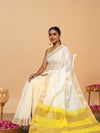 Handloom Kota Silk Dreamy Beige & Yellow Saree