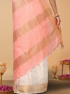 Handloom Kota Silk Serene Beige & Rust Orange Saree