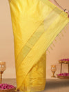 Handcrafted Kota Silk Mustard Plain Saree