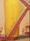Tye & Drape Kota Cotton Kachi Gotta Yellow Saree