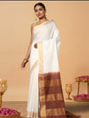 Handloom Kota Silk Unique Beige & Brown Saree