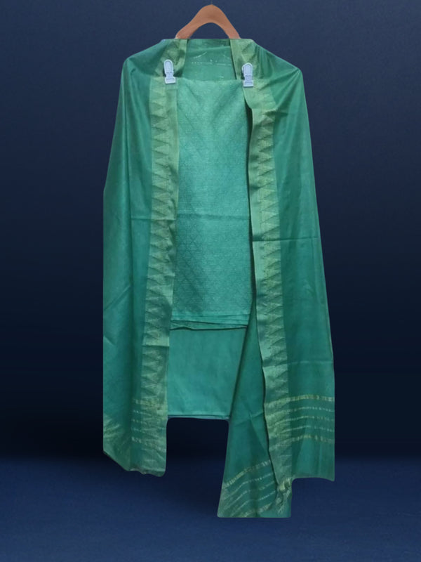 Katan Silk Color-Rich Handcrafted Green Suit