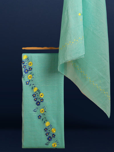 Embroidered Tranquil Kota Doria Suit (Top+Dupatta)