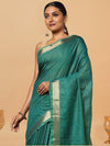 Handcrafted Kota Silk Green Plain Saree