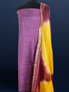 Katan Silk Shibiori Dyed Purple Suit