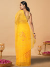Bright Kota Doria Cotton Bel Embroidery Yellow Saree Handdyed