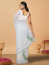 Vivid White Pure Kota Doria Saree Embroidered