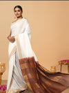 Handloom Kota Silk Unique Beige & Brown Saree