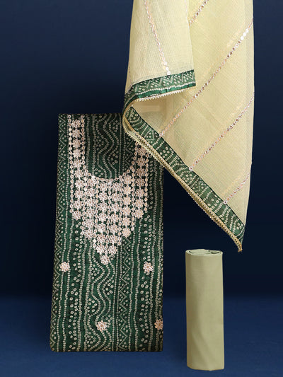 Glimmering Green Kota Dori Suit (Top+Bottom+Dupatta)