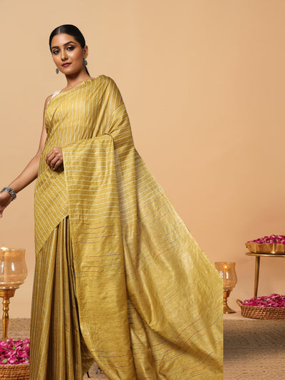 Kota Staple Silk Kantha Pallu Green Saree