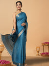 Handcrafted Kota Silk Turquoise Blue Plain Saree