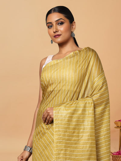 Kota Staple Silk Kantha Pallu Green Saree