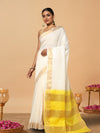 Handloom Kota Silk Dreamy Beige & Yellow Saree