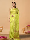 Handcrafted Kota Silk Golden Poppy Yellow Plain Saree