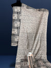 Katan Silk Printed Suit Piece Beige Color with Bottom and Letter Designed Dupatta Handcrafted-Indiehaat