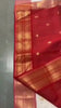 Maheshwari Handloom Silk Saree White Color with Golden Zari Double Design border Paan Buti, Red Color Pallu and running blouse - IndieHaat