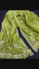 Pure Tussar Silk Dupatta Olive Green Color Chikankari and Crochet work - IndieHaat