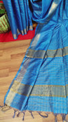 Handcrafted Kota Silk Torquise Blue Plain Saree