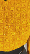 Chiffon Stitched Blouse Yellow Color with Heavy Chikenkari Embroidery - IndieHaat