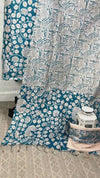 Katan Silk Suits Royal Blue Color Handblock Printed - IndieHaat 