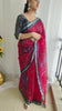 Pure Silk Kota Doria Multi Tye-Dye Sarees Mahogany Red Color with running blouse-Indiehaat