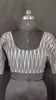 Pure Cotton Blouse Grey Color Ikkat Design - IndieHaat