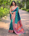 Indiehaat | Muniya Paithani Silk Zari Weaving Green Saree