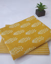 Indiehaat | Blockprinted Cotton Suit (Top & Bottom) Yellow