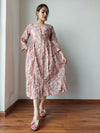 Timeless Blockprinted Cotton Peach Long Dress