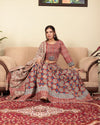 Indiehaat | BlockPrinted Brown & Beige Lehanga Choli Set