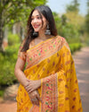 Indiehaat | Muniya Paithani Silk Zari Weaving Yellow Saree