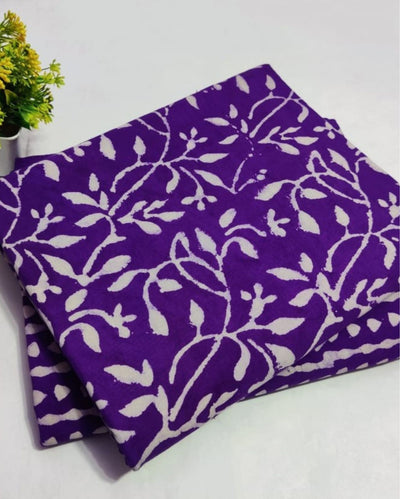 Indiehaat | Blockprinted Cotton Suit (Top & Bottom) Purple