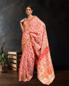 Indiehaat | Kashifa Silk Handloom Weaving Peach Saree