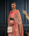 Indiehaat | Kashmiri Modal Silk Zari Weaving Pink Saree