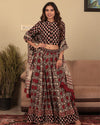 Indiehaat | BlockPrinted Black & Beige Lehanga Choli Set